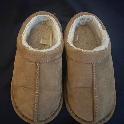 Photo of Kids' Tan Fuzzy Slippers - Size 9
