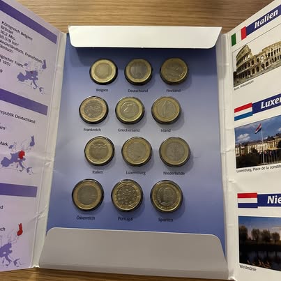 Photo of 1 Euro Coin Set - 12 Euro Countries Collector Folder