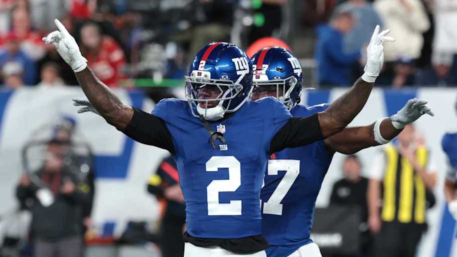 Deonte Banks playing for the New York Giants