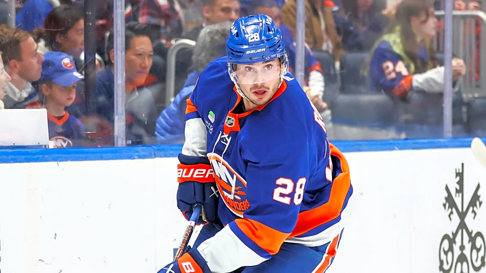 Alexander Romanov playing for the Islanders
